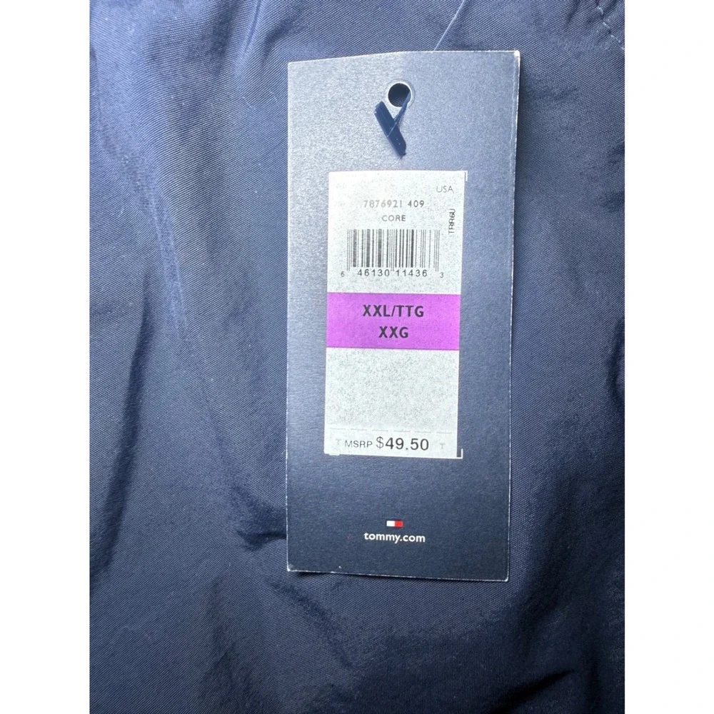 Tommy Hilfiger Swim Trunks Men XXL Navy Blue Mesh Lined Drawstring NWT